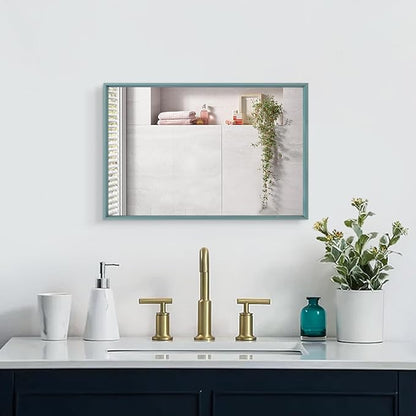 AAZZKANG Wall Mirror with Metal Frame Rectangle Modern Mirrors 20"x16" Decorative Bedroom Bathroom Wall Decor