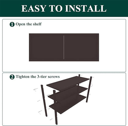 Smiry Bamboo Shoe Rack, 3 Tier Shoe Organizer for Entryway & Closet, Stackable Free Standing Storage Shelf for Shoes, Bags & Plants, Brown