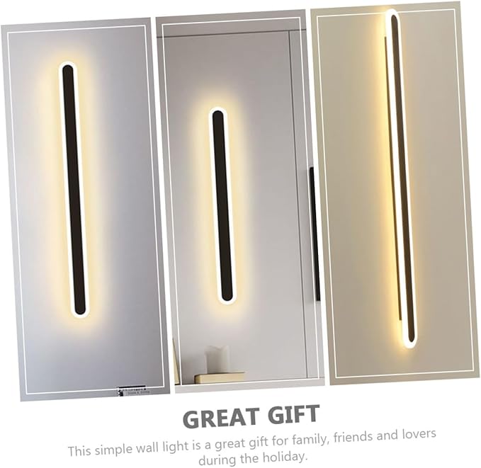 Minimalist Black Frame LED Wall Light Warm Glow Modern Bedside Lamp for Bedroom Living Staircase Backdrop Decorative Indoor Wall Sconce