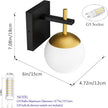 Ralbay Black Gold Wall Sconce, Mid Century Modern Wall Lighting Fixtures Milky Glass Indoor Wall Lamp for Home Decor Bathroom Kitchen Living Room Vanity Hallway, Black and Gold 1 Light