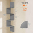 HOOBRO Corner Shelf Wall-Mounted, Set of 2 Floating Corner Shelves, 4-Tier Bookshelves for Wall Decor in Living Room, Bedroom, Home Office, Dove Gray GY25BJP201