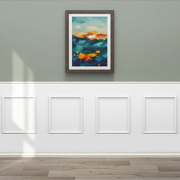 Peel and Stick Wall Molding, 4 Set 24" x 24" Premade Wainscoting Panels, Ready-to-Assemble Wall Accent Kit, Paintable Molding Trim Decor for Living Room Bedroom Hallway Kitchen Island