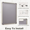 24x32 Inch Brushed Nickel Bathroom Mirror, Brushed Silver Metal Framed Wall Mirror, Rounded Corner Rectangle Modern Vanity Mirror, Tempered Glass, Anti-Rust, Shatterproof (Horizontal/Vertical)