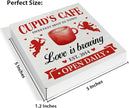 Valentines Day Gifts - Valentines Day Decor - Valentines Day Decorations for Home - Romantic Cupid's Cafe Love Is Brewing Wooden Sign Home Coffee Bar Kitchen Table Desk Shelf Decor 5×5 Inches