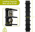 Homaterial 7 Tier Vertical Wall Shelf for Room Decor - Floating Shelves for Wall, Makeup Vanity, Perfect Display Storage for Small Spaces, Black Decorative Shelves
