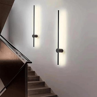 Minimalist Black LED Wall Light - 3-Color Adjustable Sconce for Bedroom & Living Room - 350° Rotatable Aluminium Design (100cm)(Black,100cm)