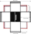 Wall Bookcase 3-Tiers 9 Compartment Floating Shelf Unique Bookshelf Decorative Wall Shelf Bookcase Storage Shelves for Bedroom Hold Up to 66.1 lbs (Black, Red)