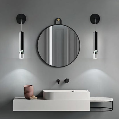 Black Wall Sconces Set of Two Modern LED Wall Lights Acrylic Wall Lighting Bathroom Vanity Light Fixture Indoor Wall Fixture for Bedroom Bedside Corridor Hallway Living Room