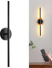 Battery Operated Wall Sconce, Rechargeable Wireless Wall Sconces with Remote, 30 Inch Modern Dimmable Sconce Wall Light, 350° Rotate Wall Lamp for Hallway, Background Wall, Bedroom, Living Room