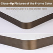 LOAAO 48”X32” Bronze Bathroom Mirrors for Vanity, Rounded Rectangle Brushed Bronze Metal Frame Mirror, Anti-Rust, Tempered Glass, Hangs Horizontally or Vertically