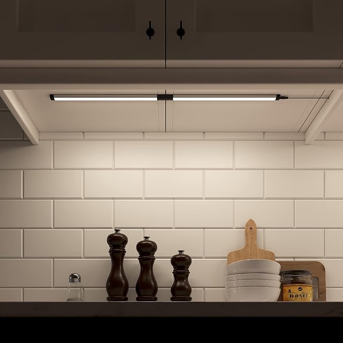 GETINLIGHT 12-inch Plug-in LED Under Counter Lights for Kitchen, Day Light 5000K, Pack of 3, IN-0110-23-SN-5K