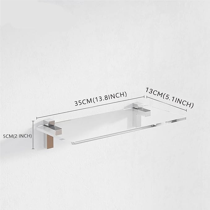 Clear Acrylic Shelf, Set of 2 Invisible Wall Shelves Wall Mounted Display Shelf, Floating Shelves for Bathroom, Bedroom, Living Room, Kitchen, Office (13.8 Inch Set of 4)