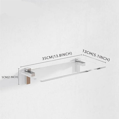 Clear Acrylic Shelf, Set of 2 Invisible Wall Shelves Wall Mounted Display Shelf, Floating Shelves for Bathroom, Bedroom, Living Room, Kitchen, Office (13.8 Inch Set of 4)