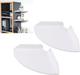 Yosoo Health Gear Acrylic Wall Mount Floating Corner Shelves 2pcs Quarter Round Shower Shelf, Sturdy Wall Storage Display Organizer for Bathroom Kitchen Bedroom Living Room 1.2 x 8.3 x 8.3in (White)