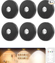 Rechargeable Puck Lights (6Pcs) with Remote, 1500mAh Battery, Dimmer & Timer, Wireless Led Stick on Lights for Bedroom, Kitchen