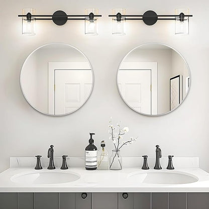Fabuday Silver Circle Mirror for Wall 22 inch - Round Mirror for Bathroom, Entryway, Living Room, Hallway, Bedroom Decor, Small Chrome Frame Mirrors