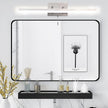 COTULIN 24-Inch Modern Brushed Nickel Bathroom Light Fixture - 180° Rotatable LED Chrome Vanity Light Bar for Over-Mirror Use, 12W Bathroom Sconce Wall Lighting with Switch on/Off