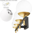 Ralbay Mid Century Modern Vanity Light Fixture 4-Light Milky Glass Modern Bathroom Vanity Lights Over Mirror, Black/Golden Modern Vanity Light for Bathroom Black and Gold 4 Light(Exclude Bulb)