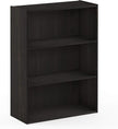Furinno PASIR Book Shelf, 3-Tier Bookshelf, Storage Shelves Bookcase, 9.7 x 23.7 x 31.5, for Living Room, Bedroom, Home Office, Espresso