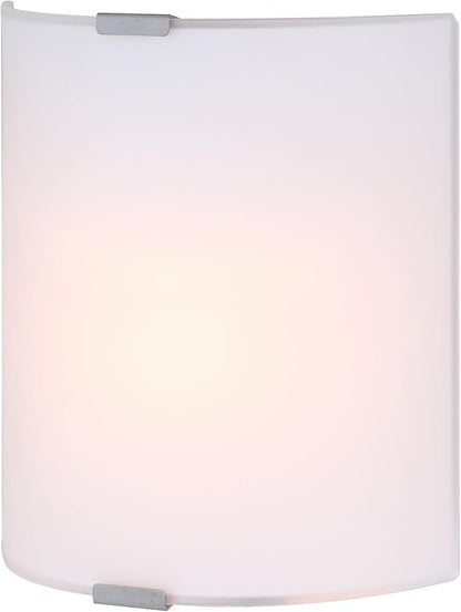 Modern 1-Light Wall Sconce, Grey with Flat Opal Glass, 7 Inch, Ambient Accent Lighting, Floating Wall Mounted Light for Hallway, Bathroom, Dining Room, Bedroom, Easy Install, 60W Type A Compatible