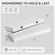 Homeforia White Floating Shelves 16 inch, High End Solid Real Wood 16inch Bathroom Floating Shelf for Wall Mounted, White Wooden 16 Floating Shelves, Heavy Duty Bracket, 16 X 6.5 X 1.75 inch, Set of 2