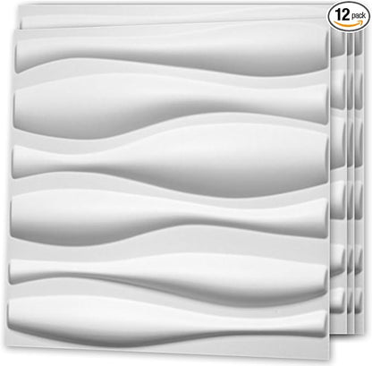 Art3d Decorative 3D Wall Panel, 32 Sq.FT PVC Interior Wall Decor for Living Room, Bedroom, Lobby, Office, Shopping Mall, White