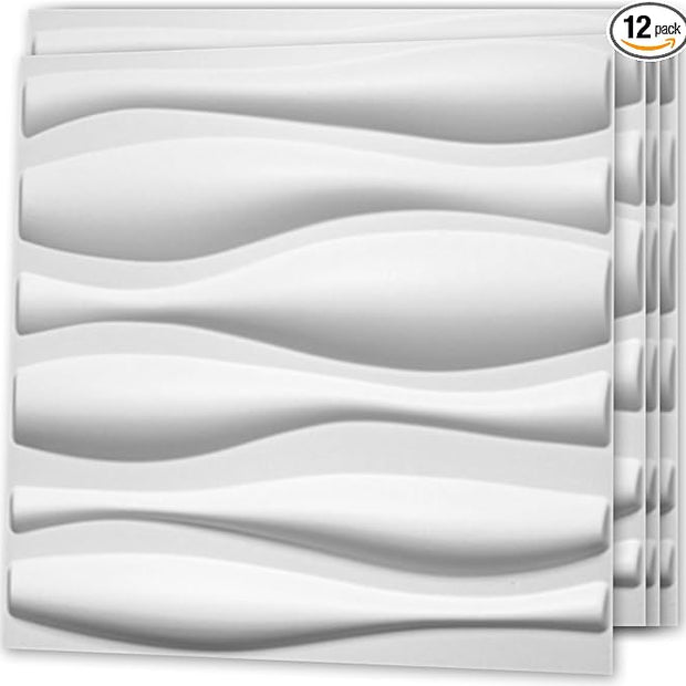 Art3d Decorative 3D Wall Panel, 32 Sq.FT PVC Interior Wall Decor for Living Room, Bedroom, Lobby, Office, Shopping Mall, White