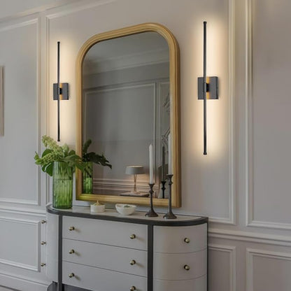 Modern LED Wall Sconces, Hardwired Wall Sconces, 3000K Warm Light Wall Lamp,Black Wall Light Fixtures for Living Room, Bathroom, Bedroom