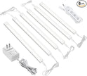 ASOKO Dimmable Under Cabinet Lighting for Kitchen - 6 Pcs 12 inches Linkable Counter Light Bars, Led Closet Light Daylight White 4500K,DC24V 1360Lumens,20W Led Shelf Lighting (ETL Plug)