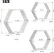 NORCEESAN Hexagon Floating Shelves Set of 6 Honeycomb Shelves Wooden Farmhouse Hexagonal Shelf for Wall Decor Hanging Shelves Honeycomb Storage Shelf for Bedroom Living Room Nursery, Grey-White