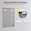 LOAAO 24X30 Inch Brushed Nickel Bathroom Mirror, Rounded Rectangle Silver Metal Frame Mirror, Brushed Nickel, Anti-Rust, Shatter Proof, Hangs Horizontally or Vertically