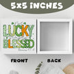 Not Lucky Simply Blessed Funny St Patricks Day Shamrock Decor Desk Decor Wooden Box Sign St Patricks Day Decorations Irish Blessing Wood Block Plaque Box Sign for Home Decoration