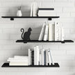 Set of 4 Wall Mounted Floating Shelves, 31.5 x 11.8 Inch Engineered Wood Display Shelf for Living Room, Kitchen, Bedroom, Black Matte Finish Storage Organizer