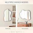 Irregular Wall Mirror Black Wave Shaped Metal Framed Wall Mirror for Bathroom Bedroom Entryway Living Room Wall Decor 30.5