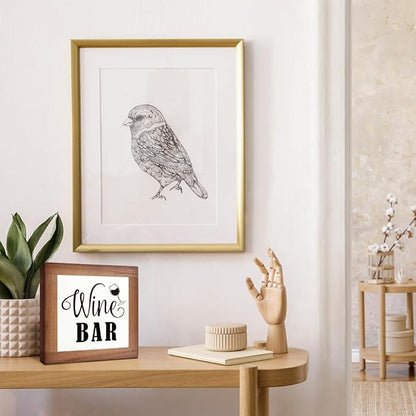Wine Bar Signs, Box Sign Wood Desk Sign Decors, Wine Bar Decor Set, Decorative Wooden Table Top Decoration, Farmhouse Home Decor for Shelf, Country Style Home Bar Decoration, Coffee Signs C