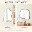 Irregular Wall Mirror Brass Wave Shaped Metal Framed Wall Mirror for Bathroom Bedroom Entryway Living Room Wall Decor 24