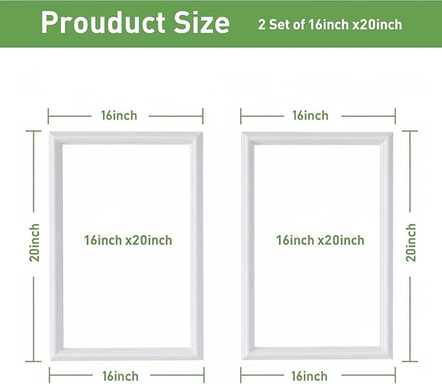 Precut Wall Molding Kit, 2 Set 16" x 20" Paintable Wainscoting Panels, Ready-to-Assemble Wall Accent Kit, Modern Molding Trim Decor for Living Room Bedroom Hallway Kitchen Island