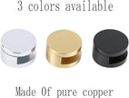 Mirror Clips, Thickened Brass Mirror Floating Glass Clip - Round Wall Mounted Mirrors Bracket/Clip -Bathroom Mirrors Supporting Sheet Mirror Fixed Fitting Gold - (4 Pcs)