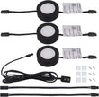 LUMILAND Wired LED Puck Lights (2.7Wx3) Plug-in Lighting Natural White (4000K), LED Cabinet Light for Kitchen Can Be Surface Mount or Recess Mount, Black