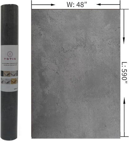 48x590in Extra Wide Grey Concrete Wallpaper Peel Stick Dark Cement Look Contact Paper Matte Thicken Adhesive Waterproof Vinyl Wall Paper for Bedroom Living Room Modern Industrial Style Charcoal Gray