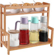 Ufine 2 Tier Bamboo Spice Rack Organizer Kitchen Countertop Storage Shelf Free Standing Holder Under Cabinet Bathroom for Various Bottles, Jars, Space Saving