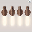 Motion Sensor Night Lights – 4 Pack Rechargeable Magnetic LED Sconces for Bedroom, Hallway & Picture Lighting + 4-in-1 Charging Cable (Walnut Brown)