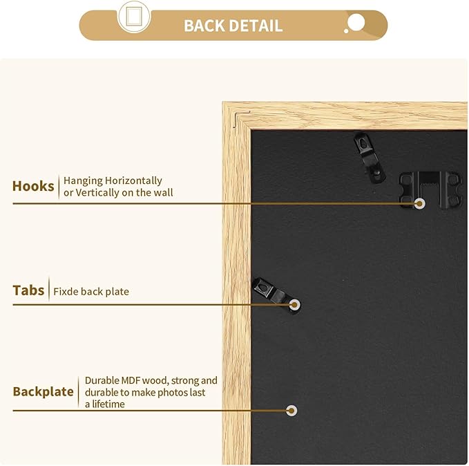 ATOBART 11x14 Picture Frame Set of 4,8x10 with Mat or 11x14 Without Mat with Perspex Glass Vertical or Horizontal Tabletop Display, Paintings, Posters, Artwork, Birthday Christmas Gift