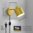 Lightess Plug in Wall Sconce with Switch, Dimmable Wall Lamp Plug in 350° Rotatable, Gold Wall Mounted Light for Restaurants Living Room Bedroom Stairway((Bulb Not Included)
