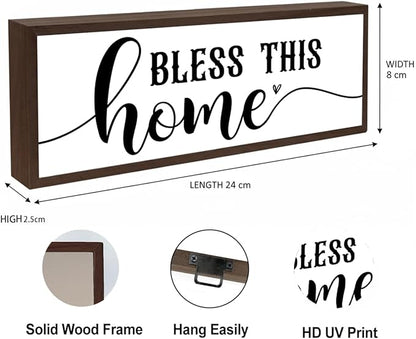 Bless This Home Sign, Positive Home Decor, Religious Artwork for Tabletop Decor, Farmhouse Wall Decoration, Living Room Desktop Decors, Housewarming Gift for House Owner