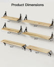 AMADA HOMEFURNISHING Long Wall Shelves, Rustic Farmhouse Style, Wood Floating Shelves for Wall Decor, Bathroom & Bedroom Storage, Living Room Book Shelves, 6pcs