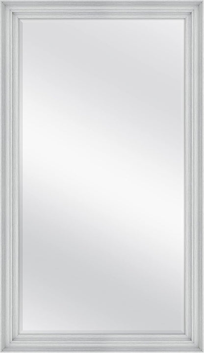 MCS Ezra 28.66x49.66 Large Wall Mirror, Gray Woodgrain & Beveled Mirror, Vertical & Horizontal Wall Hanging Mirror for Bathroom, Bedroom & Livingroom