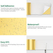 Peel and Stick Wallpaper Borders 390” x 4” Self Adhesive Mirror Frame Border Brushed DIY for Kitchen Bathroom Mirror Removal Border Sticker Wall Decor Cover 10.8 Sq.Ft, Brushed Golden
