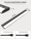 30 Inch LED Under Cabinet Light, Plug in Kitchen Lighting, 3CCT Selectable (3000K/4000K/5000K), CRI94 High Color Accuracy, Linkable, Slim Design Dimmable, Black