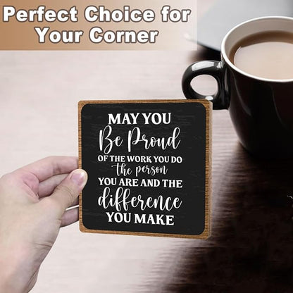 Inspirational Office Sign, Coworker Appreciation Gifts, Going Away Gifts for Women Men, Office Table Desk Cubicles Accessories Decorations, May You Be Proud of The Work You Do Plaque